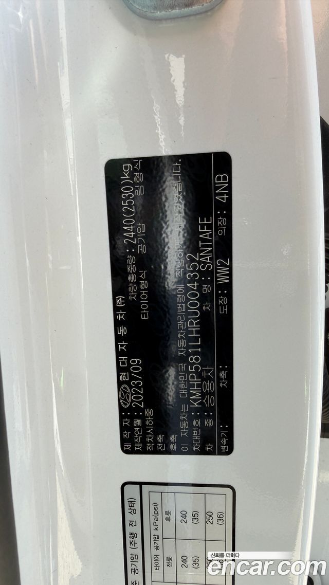 Hyundai Santafe Gasoline 2.5T 4WD Calligraphy — пробег 25 000 км — фото 4 из 5